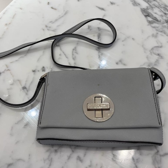 Kate Spade Saffiano  Leather Crossbody Bag - Grey - Picture 1 of 2